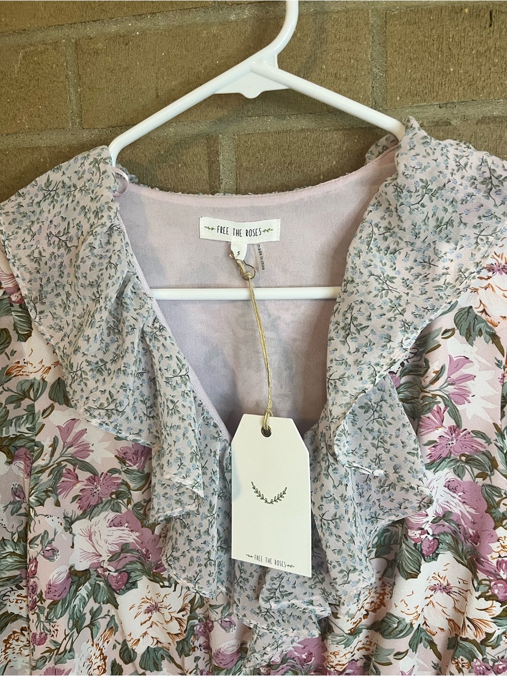 Free the Roses Pink Floral Ruffle Mini Dress - Picture 4 of 4